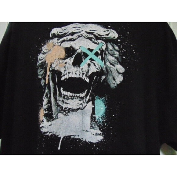 BoohooMan Graphic T-shirt Skull  3XL Black Short Sleeve Mens - Picture 3 of 10